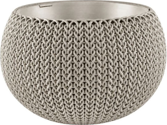 Keter Cozy Rattan Plastic Flower Pot Beige Keter Cozy Rattan Plastic Flower Pot Beige
