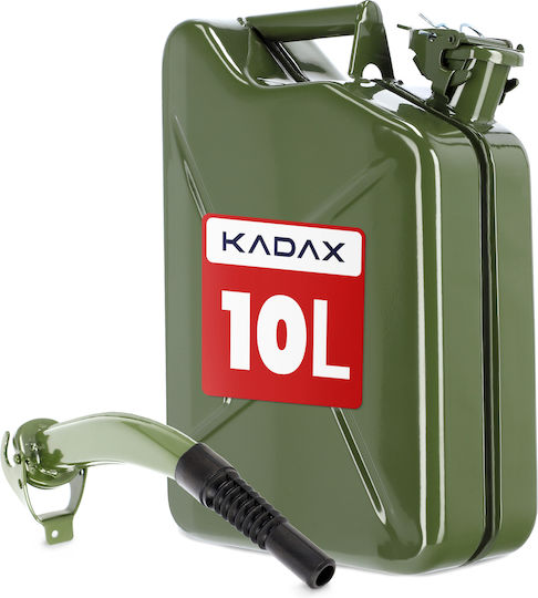 Kadax Stahl Kraftstoffkanister 10l + 31 Cm Trichter Grüne