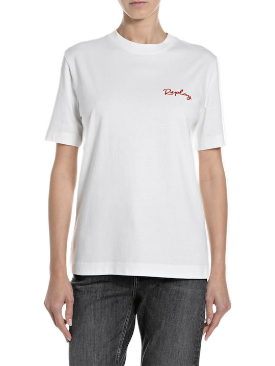 Replay Damen T-Shirt Weiß
