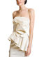 Women's Cotton Strapless Ecru Blouse
