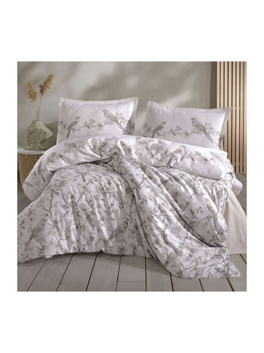 Clasy Home Подредба Плик За Завивка 100% Памук 200x220см Двойна с 2 Калъфки За Възглавници и 1 Чаршаф Бежов