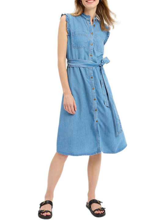 MORE & MORE Denim Kleid Ganztägig Blau
