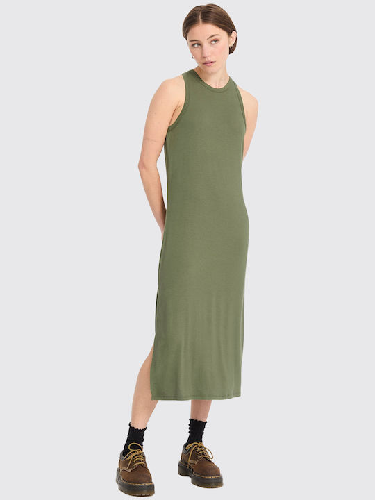 Volcom Stonelight Summer Midi Dress Khaki