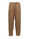 Women's Fabric Trousers with Rubber Band Brown