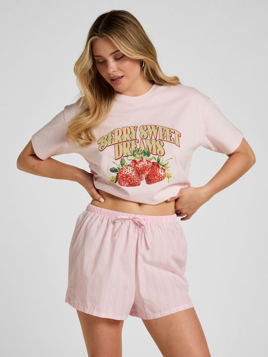 Hunkemöller Καλοκαιρινό Γυναικείο Σορτς Πιτζάμας Μωβ