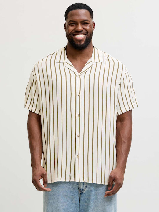 Jack & Jones Resort Short Sleeve Striped Ecru S...