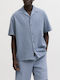 Resort Short Sleeve Cotton Shirt Blue Mirage
