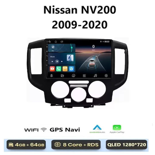 Car Audio System for Nissan NV200 2009-2020 Bluetooth USB WiFi GPS Apple CarPlay Android Auto with 9" Touch Screen