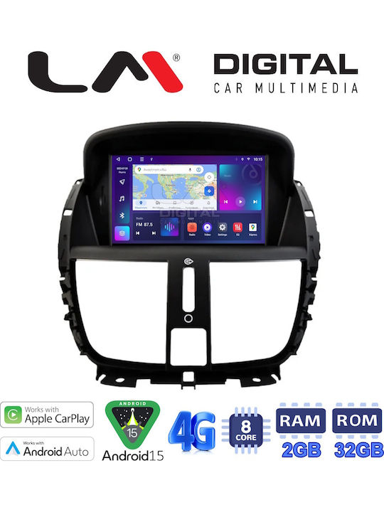 LM Digital Автомобилна Аудио Система За Peugeot 207 2007 > 2013 Bluetooth USB WiFi GPS Apple CarPlay Android Auto