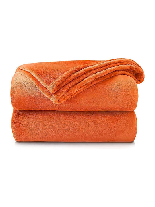 Furry Double Blanket 200x210cm Orange