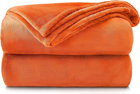 Furry Double Blanket 200x210cm Orange