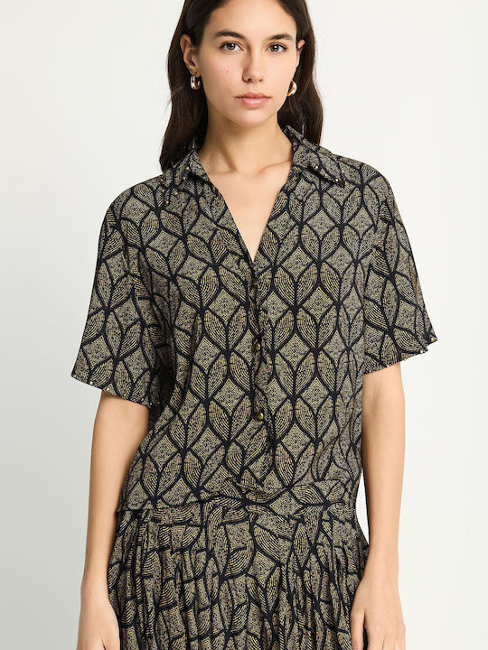 Funky Buddha Short Sleeve Women's Shirt Black