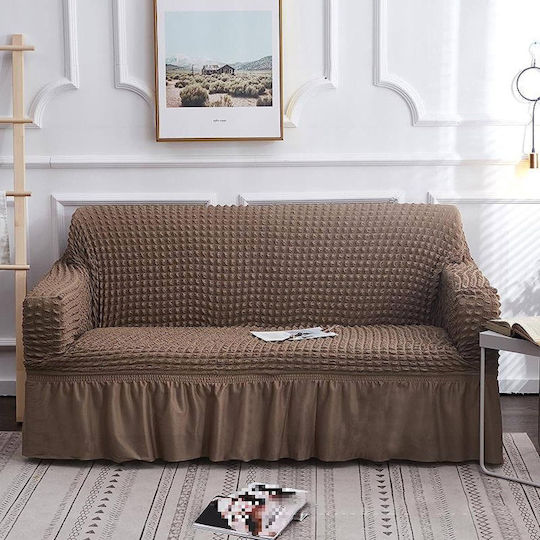 Rebeka Home Ελαστικό Κάλυμμα Διθέσιου Καναπέ Brown
