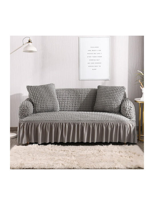 Rebeka Home Elastische Abdeckung Für Zweisitziges Sofa Grau