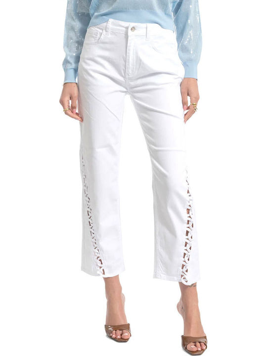 Women's Jean Pants in Straight Leg Style White