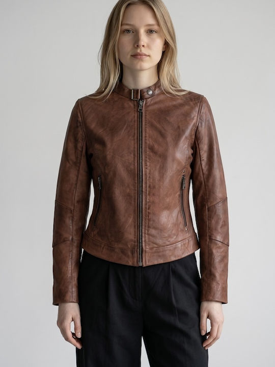 Newton Leather Leder Damenjacke Für Winter Cogn...