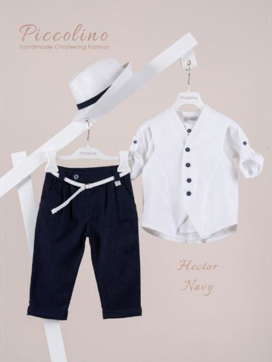 Piccolino Baptism Suit for Boys Hector Navy Blue
