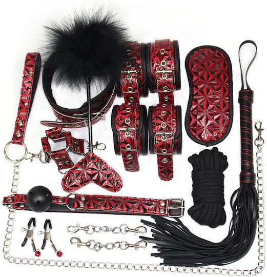 La Lolita Amsterdam BDSM Kit σε Κόκκινο Χρώμα 10τμχ