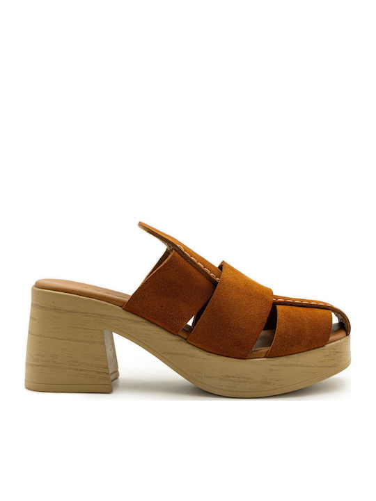 Mago Shoes Suede Πέδιλα Ταμπά