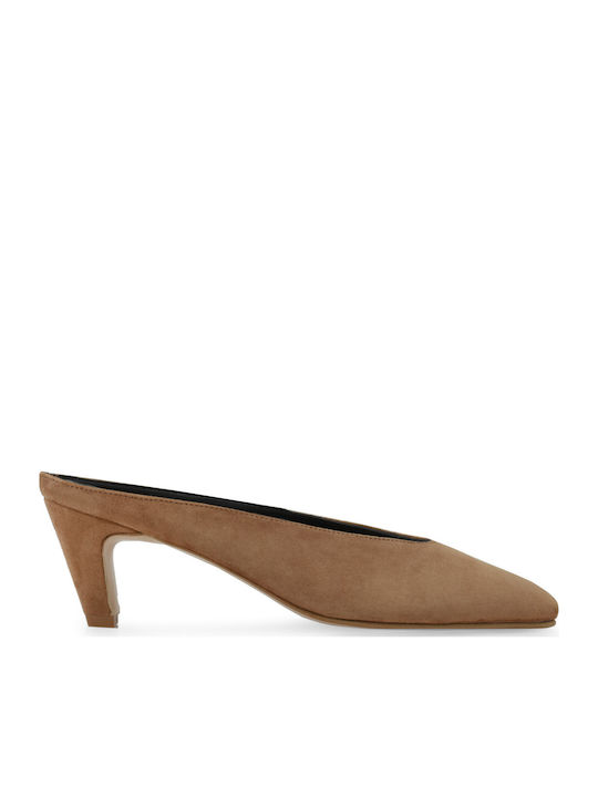 Tsakiris Mallas Suede Mules με Χαμηλό Τακούνι σ...