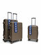Hard Gold Travel Suitcases with 4 Wheels Set of 3 Pieces