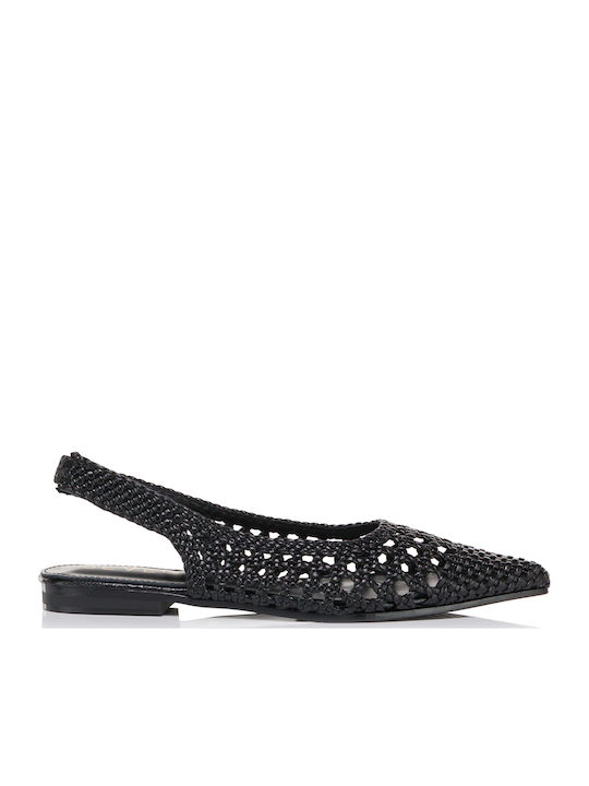 Γυναικείες Μπαλαρίνες Slingback σε Μαύρο Χρώμα