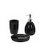 MRShome Bathroom Accessory Set Metal Black 3 Pieces