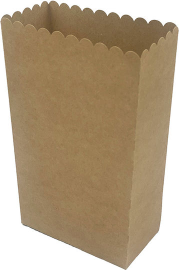 Set 50 Einweg-Lebensmittelbehälter Popcorn Kraft 6,5x12,5x22cm