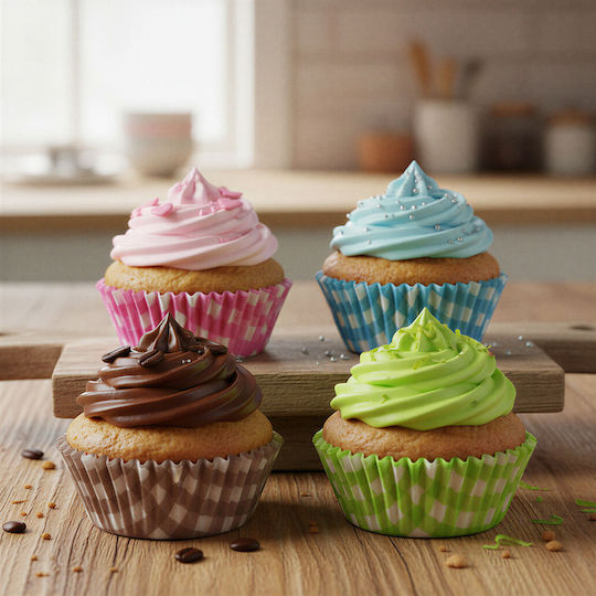 Καραμελόχαρτα για Cupcakes Χάρτινα 7.8x7.8cm 100τμχ