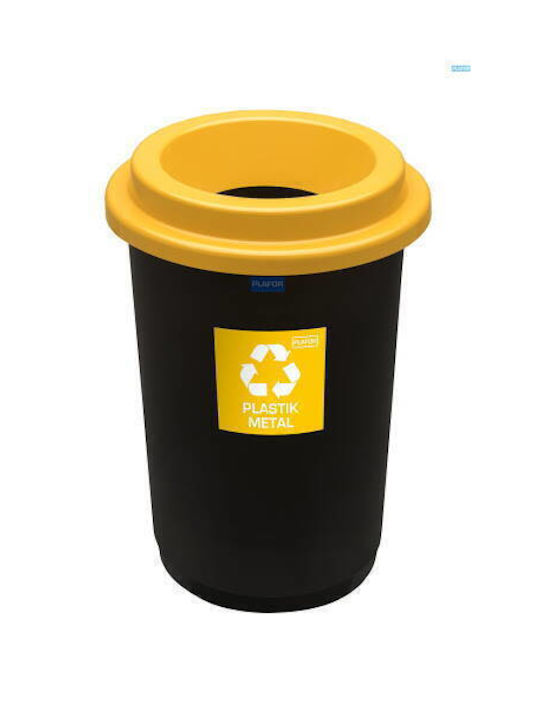 Plafor Coș de Reciclare Plastic Negru 50l