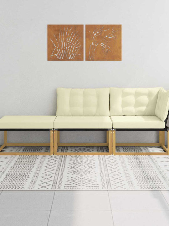 Three-Seater Outdoor Wooden Sofa With Cushions ...