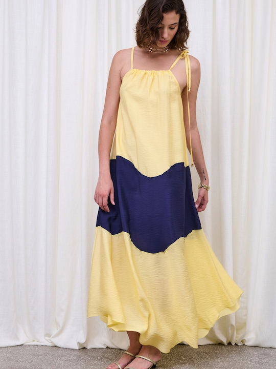 Καλοκαιρινό Maxi Φόρεμα Yellow Navy