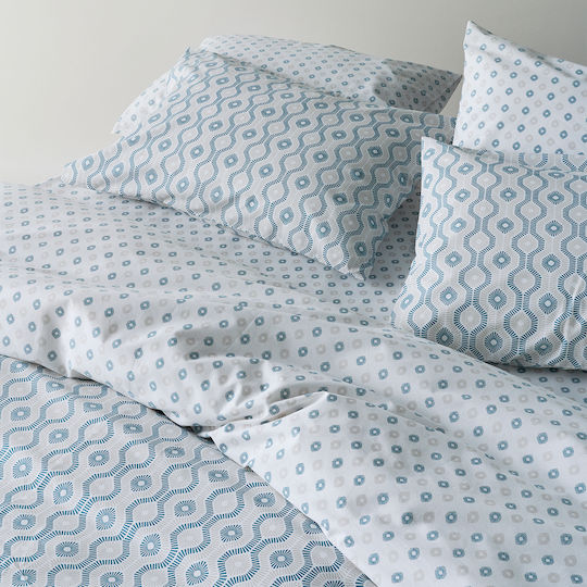 Kentia Trubi Bettlaken Super-Doppel 240x270cm Petrol Blau 4 Stück