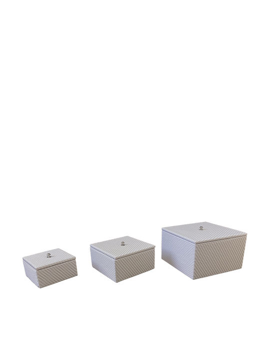 Espiel Set Cutii Decorative din Piele Ecologică 3 Bucăți