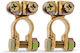 Set 2 Copper Car Battery Clamps Secure Connection High Conductivity Positive Negative