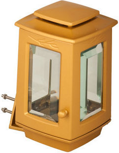 Memorial Candlestick Aluminum Wall-Mounted Four-Sided Small Crystal 8 Mm Bronze Matte Dimension 18 X 12 Cm