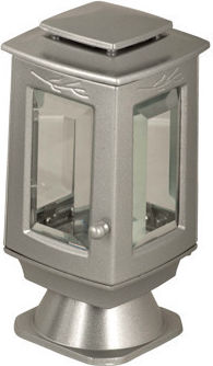 Memorial Candlestick Aluminum Square Smooth Crystal 8 Mm Painted Satin Dimension 21 X 10 Cm