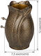 Vase Gedenkornament Aluminium Wandmontiert Klein Martelé Schwarze-Gold Maße 12 x 7,5 cm