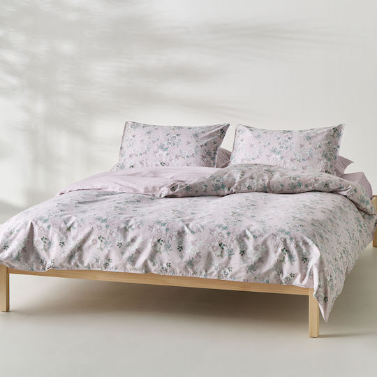 Kentia Vervita Κουβερλί Υπέρδιπλο Βαμβακοσατέν Pink-whte-green-blue 230x250cm