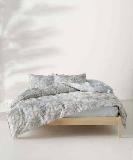 Kentia Kernel Κουβερλί Υπέρδιπλο Βαμβακοσατέν White-blue-beige 230x250cm