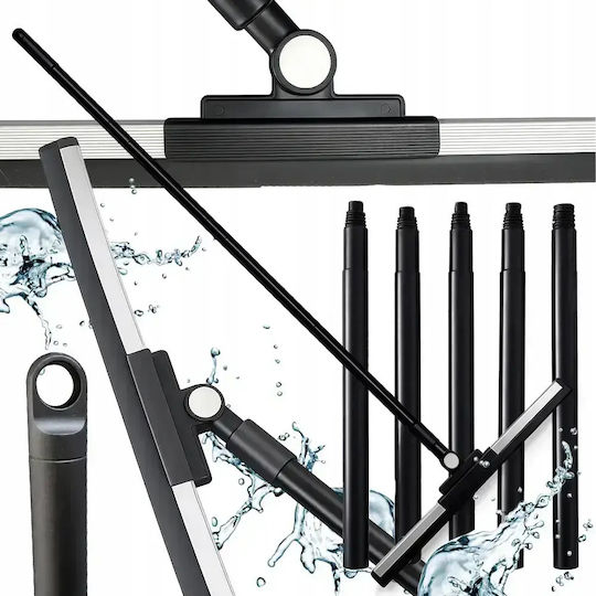Black Water Broom & Window Cleaner 2 1 Telescopic Handle 131cm