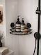 MRShome Corner Wall Mounted Bathroom Shelf Metallic 20x20x12.5cm Black