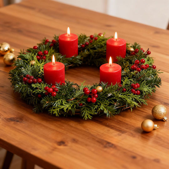 Decorative Red Candle 45gr 4 Pieces