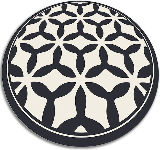 Round Vinyl Mat Swivel Chair Geometric Shapes Ø 60 Cm