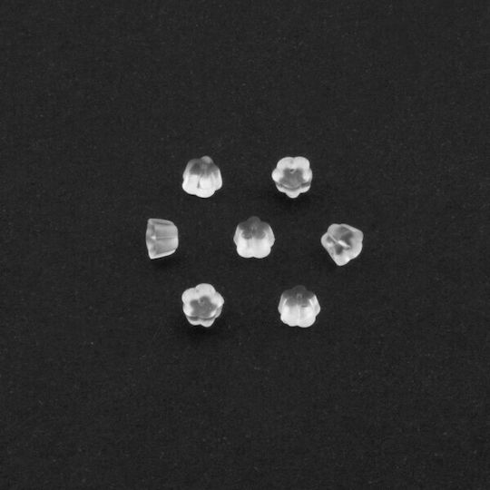Earring Clasp Silicone Pearl 3.5x5mm Transparent Packaging 1000 Pieces