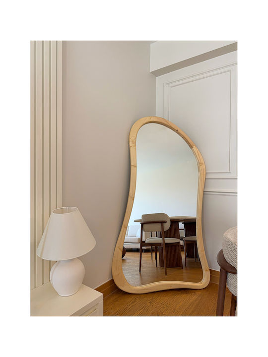 SteweHome Boden- oder Standspiegel Asymmetrischer mit Holzrahmen 180x100cm