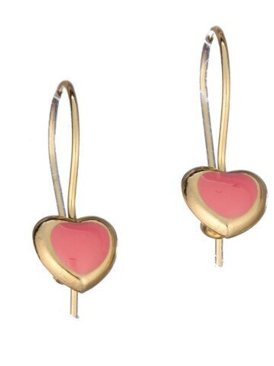 Papoulidis Jewellery Καρφωτά Καρδιά από Χρυσό 14K