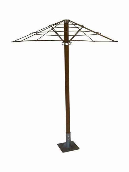 Ecoshadow Cadru Metalic Rotund Umbrelă D200cm Greu Tip Galvanizat