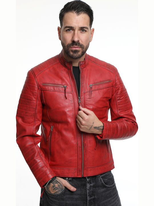 Newton Leather Biker Leder Jacke Rot