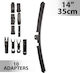 14 Zoll 35 cm Autoscheibenwischer Universell 10 Adapter Gummi Blade Einfache Installation